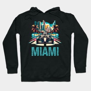 Formula Miami City Racing Circuit Car Map Grand Prix Race Hoodie